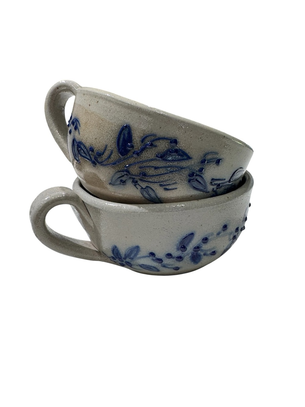 Salmon Falls Stoneware Blueberry Vine Chowder Bowls - Set of 2